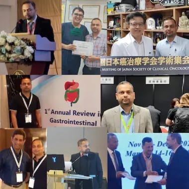 Dr. Shah receiving recognition for laparoscopic innovation